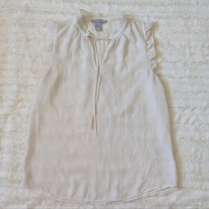 H&M White Ruffled Tie Front Blouse